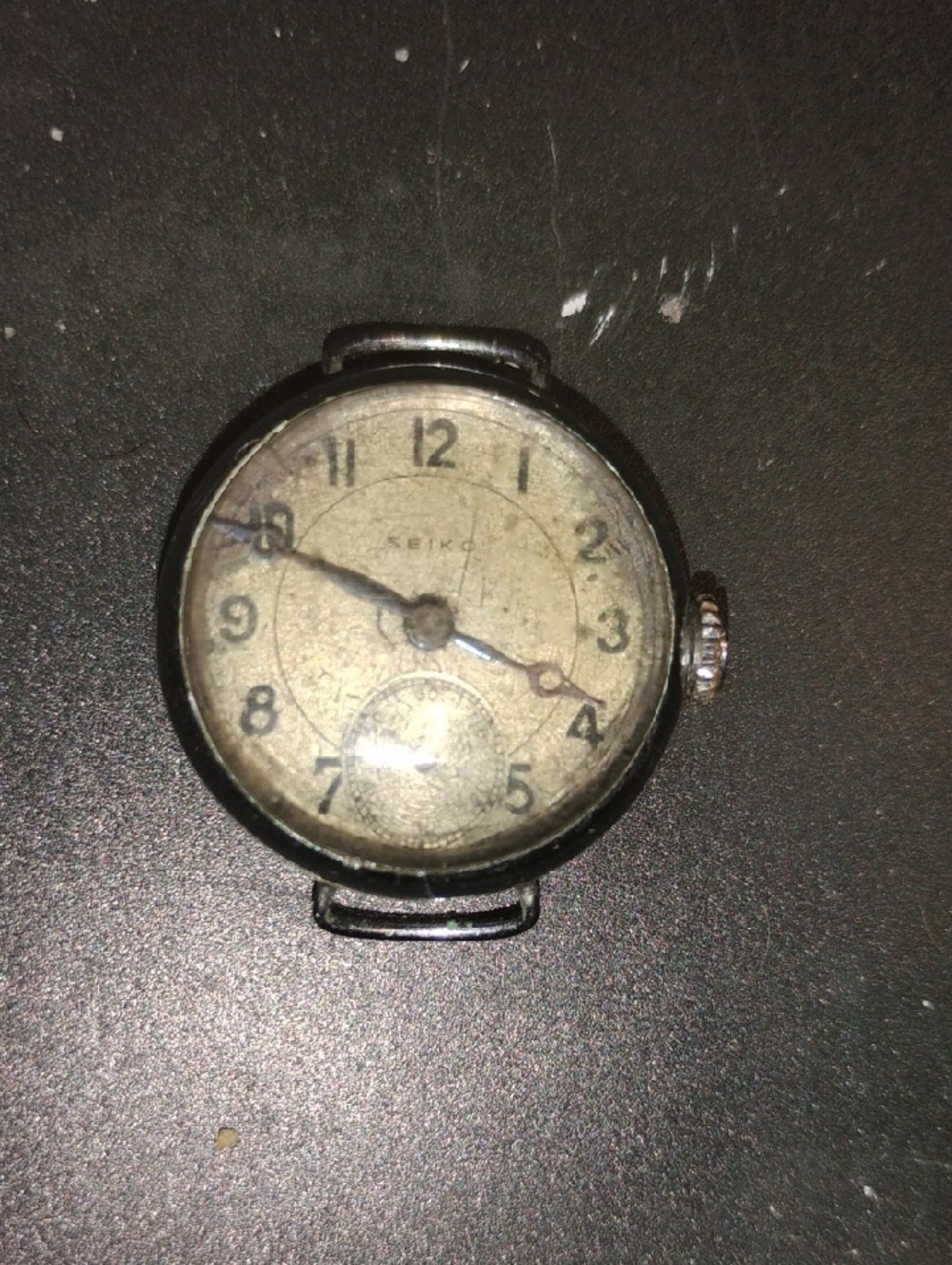 Seiko Silver Case Cream Dial WW1 Trench Watch!